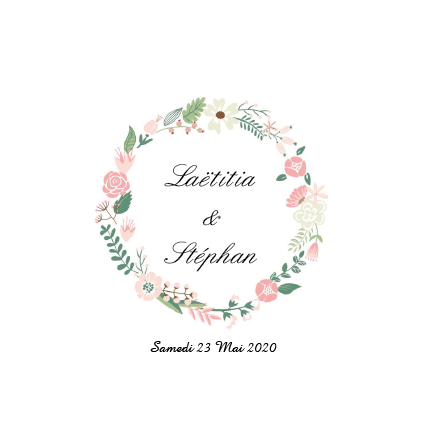 Verso de l'invitation de mariage