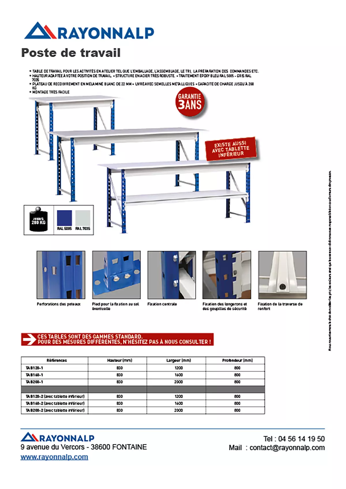 Fiche produit pour catalogue