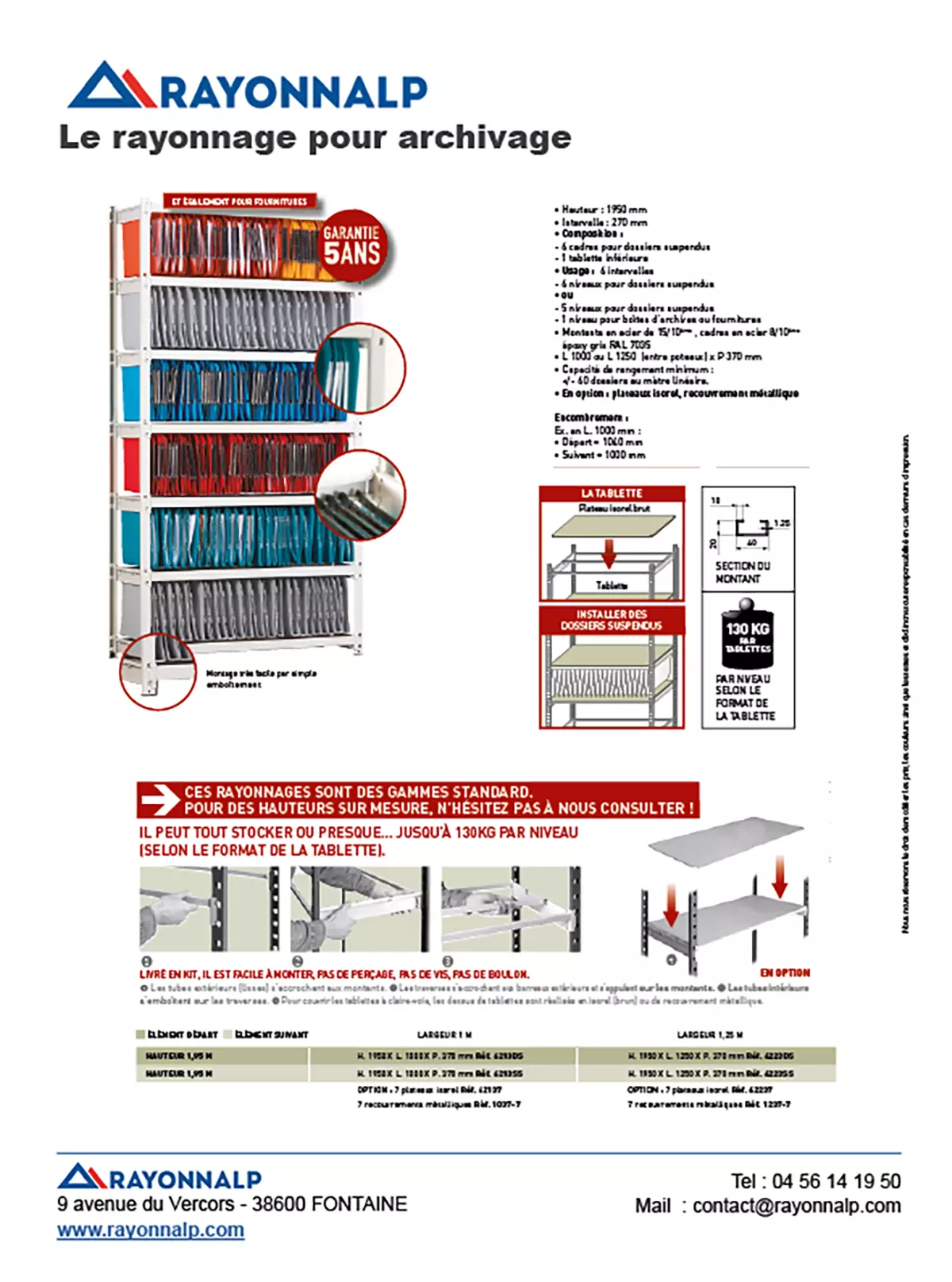Fiche produit pour catalogue